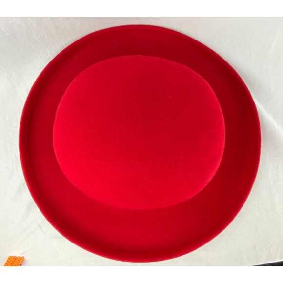 Vintage Scala Hat Women 100% Wool Red Rolled Brim Handmade Dressy Derby - Picture 3 of 5